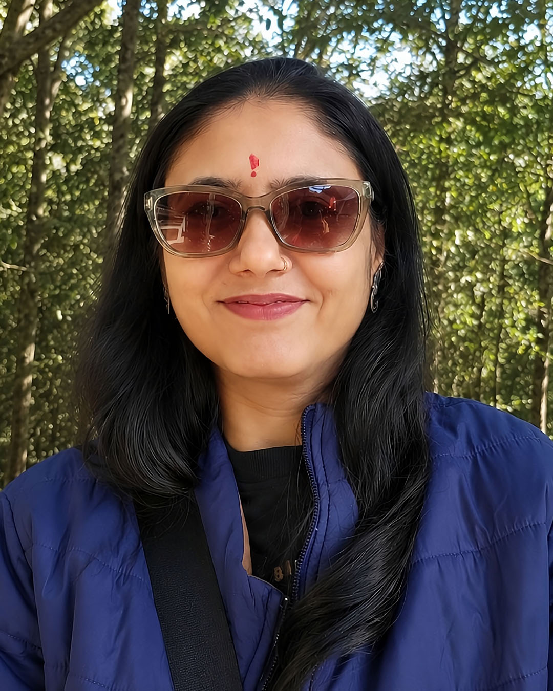 Happy woman with improved eyesight